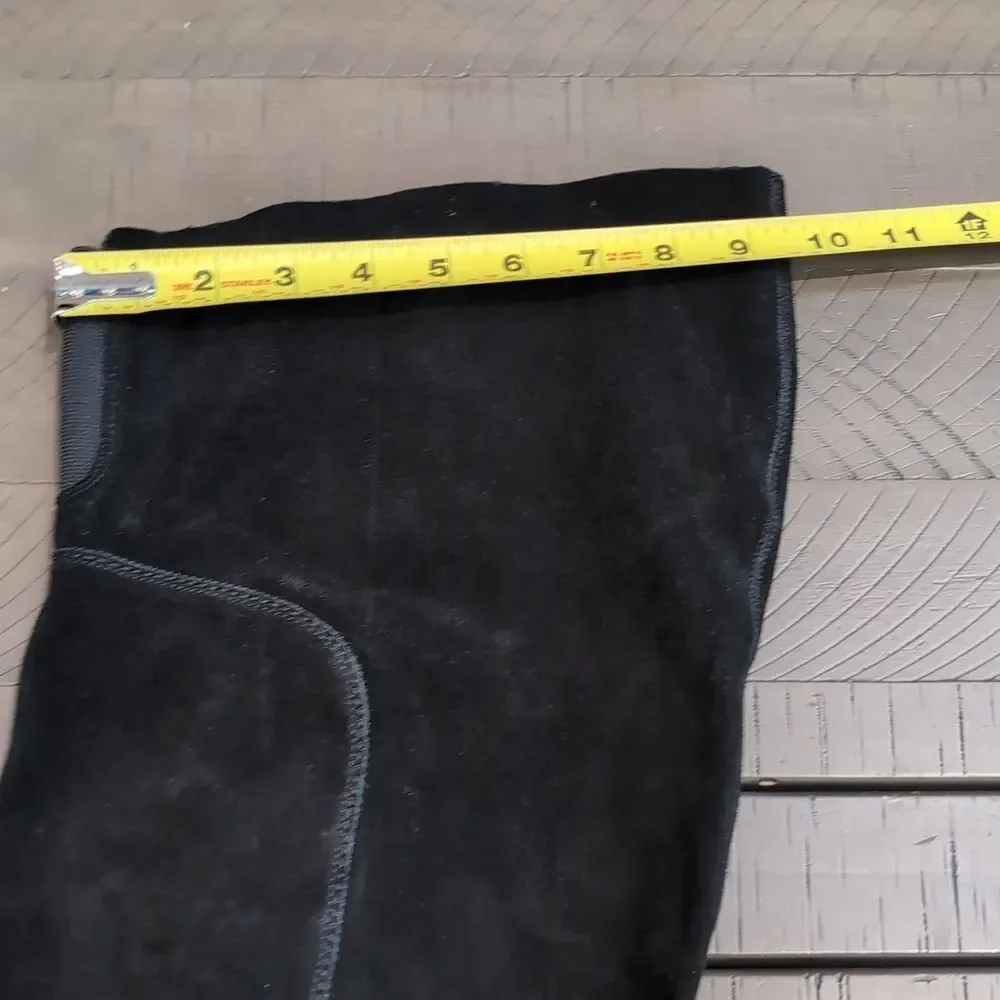 Kelsi Dagger Brooklyn Logan Over The Knee Boots Black Suede Stacked Heel Sz 9.5